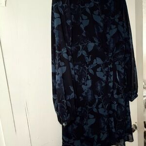Hutch Midnight Blue Floral Long Sleeve Dress